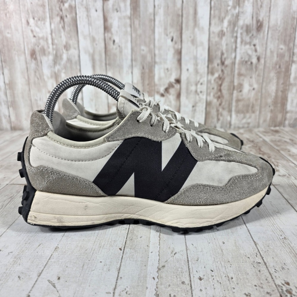 New Balance 327 Sea Salt Black Suede Nylon Retro Sneakers WS327FE Womens 8